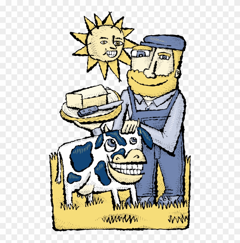 Butter Cow Farmer Manl08 - Cartoon #1628978