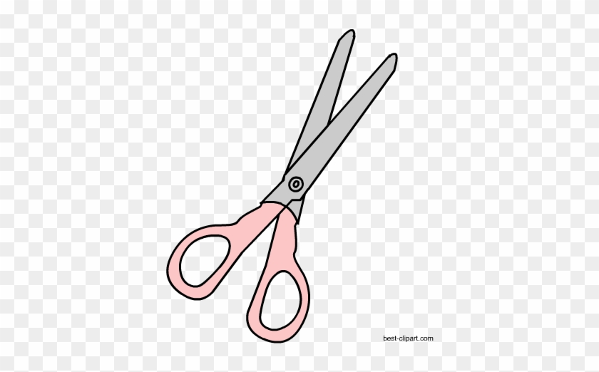 Pink Scissors Free Clip Art Image - Scissors #1628985