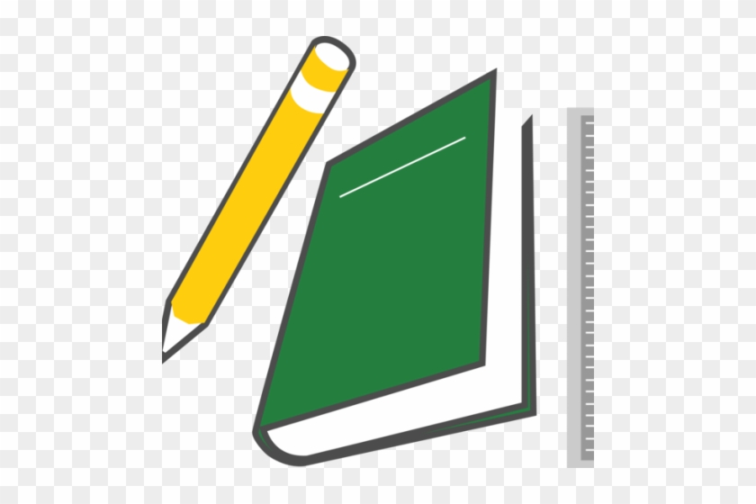 Book, Ruler And Pencil - Education Clip Art #1629121