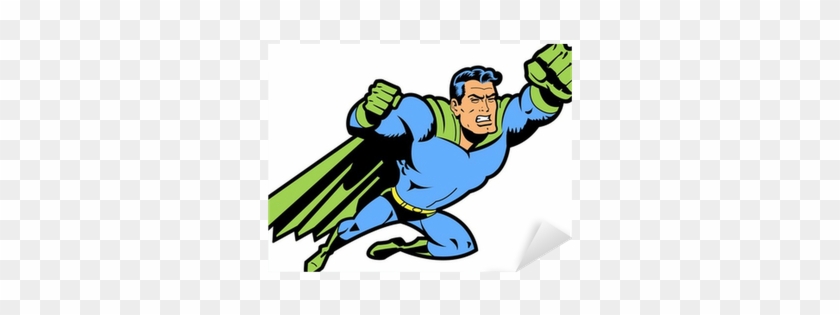 Flying Superhero With Clenched Fist Sticker • Pixers® - Flying Super Hero #1629163