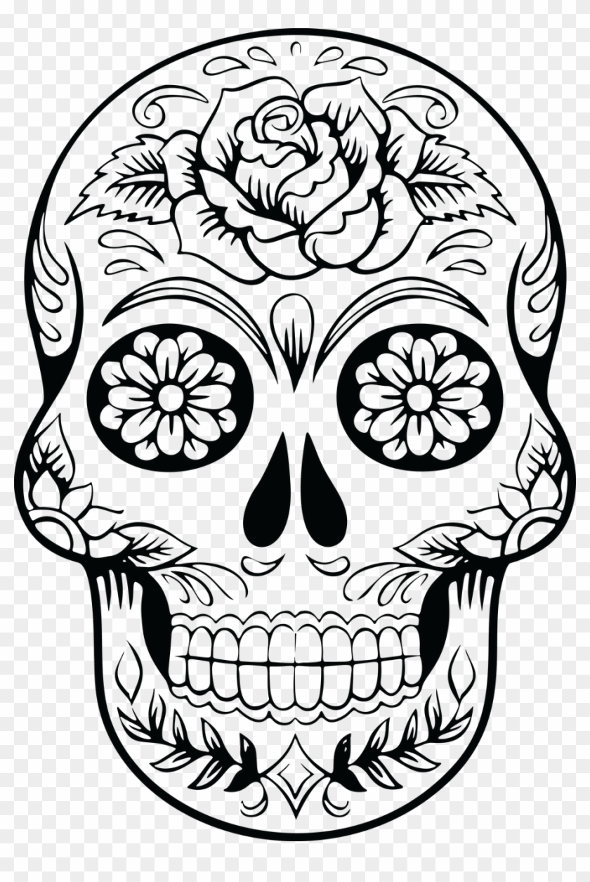 Awesome Clipart Of A Sugar Skull Image Black And Red - Free Sugar Skull Png #1629592