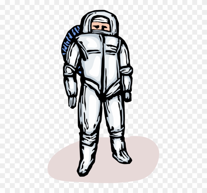 Vector Illustration Of Astronaut In Outer Space Pressurized - Sketch #1629728