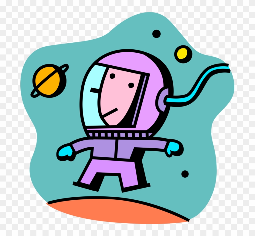 Vector Illustration Of Astronaut In Spacesuit Walks - Vector Illustration Of Astronaut In Spacesuit Walks #1629736