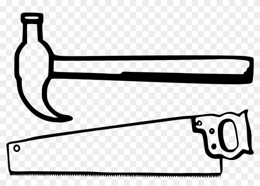 Hammer Clip Art Black And White - Hammer And Saw Clipart #251142