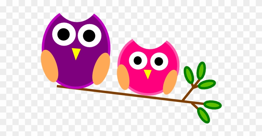 Free Two Cute Cartoon Owls Perched On A Branch Clip - Welcome To Our Classroom Sign Editable #251233