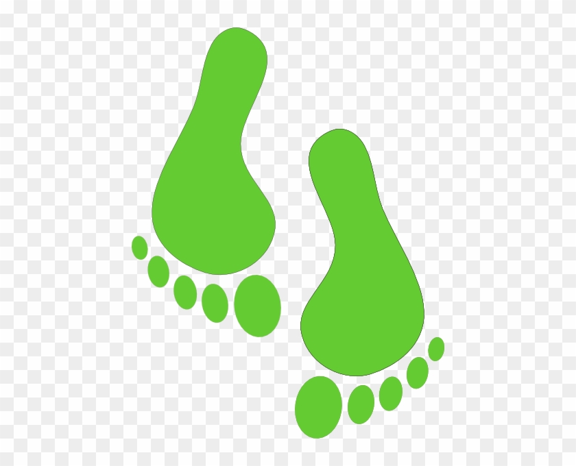 Clip Art Of Two Green Footprints - Green Footprints #251250