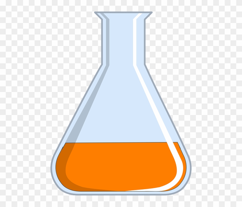 Erlenmeyer, Flask, Fluid, Chemistry, Orange, Media - Chemistry Clip Art #251375