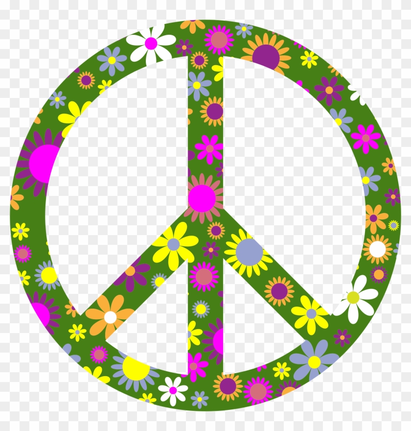 Floral Peace Sign - Peace Sign Png #251819