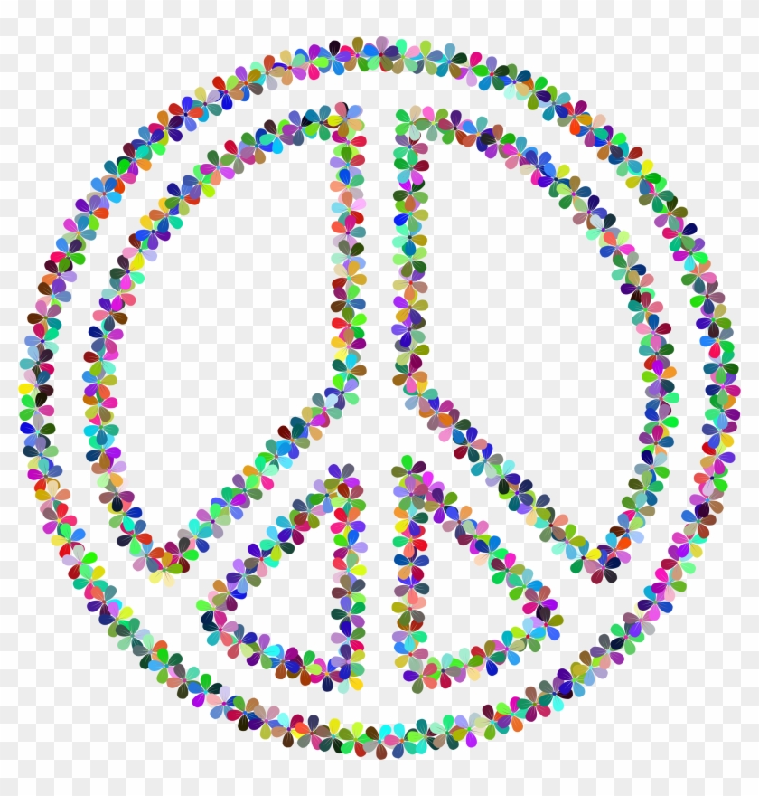 Floral Peace Sign Outline - Soccer Coloring Page #251839