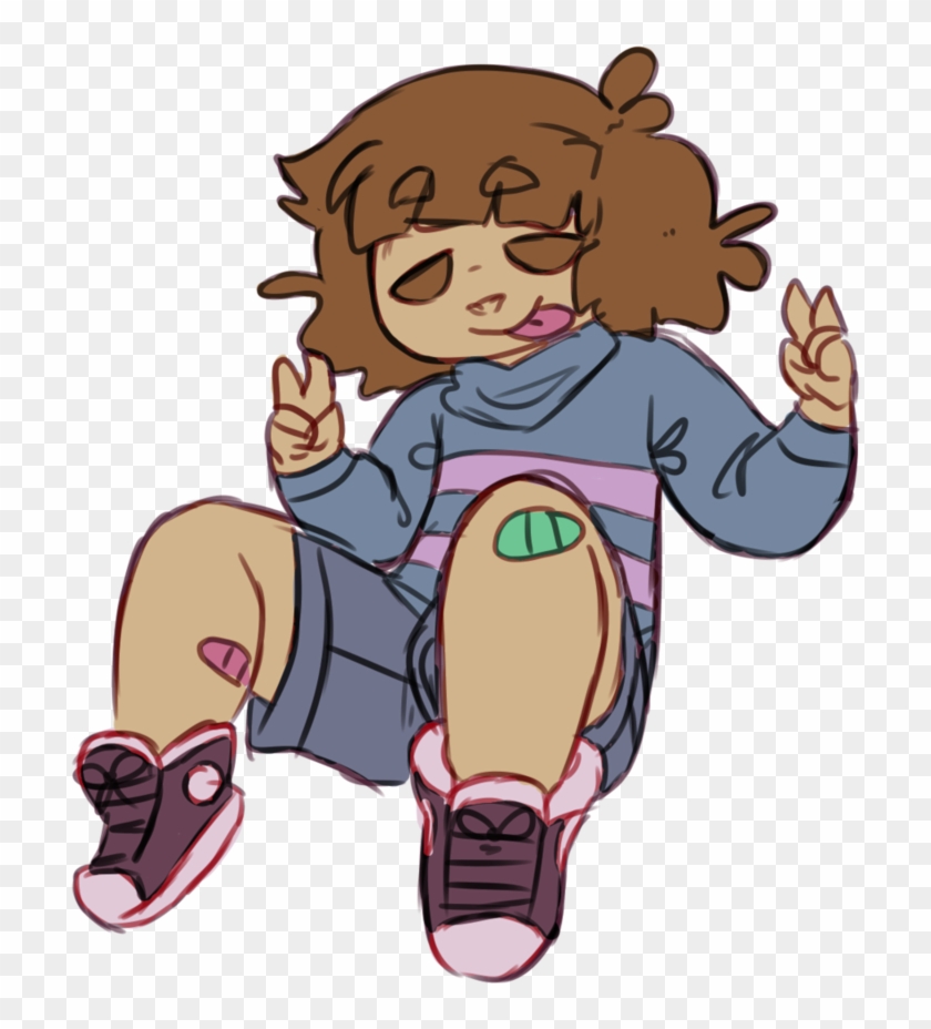 *draws Another Frisk W Peace Signs* By Ghostevp - Frisk Peace Sign Undertale #251900