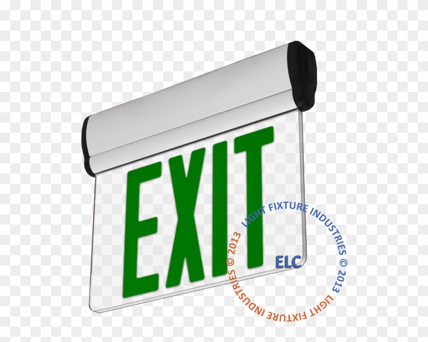 Edge Lit Exit Sign - Exit Sign, Ul Listed - Green Led - White - Battery #251940