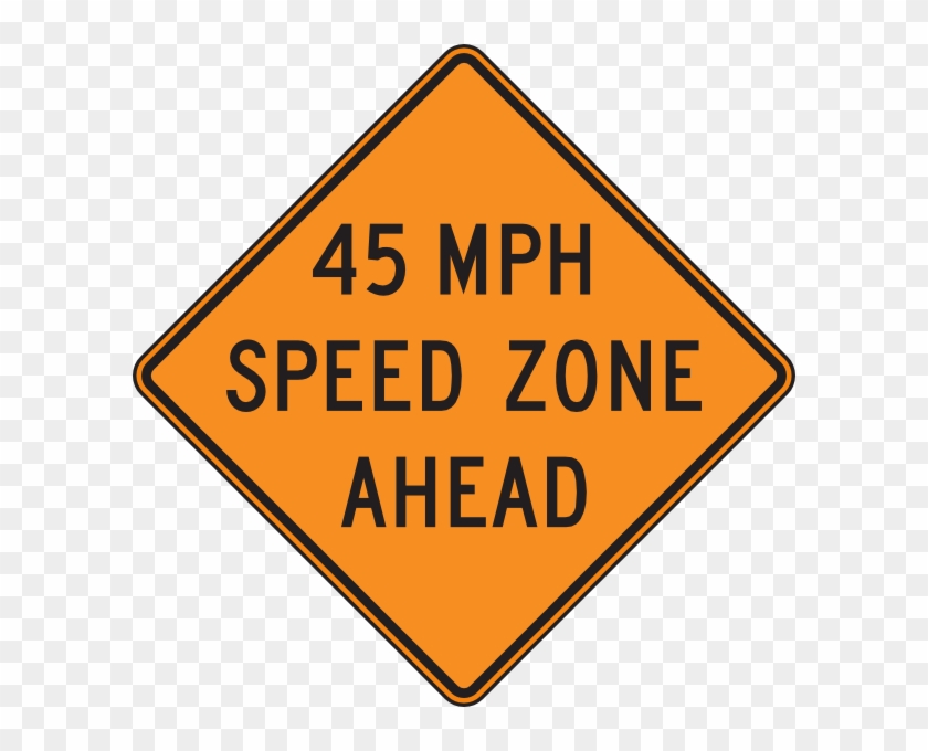 45 Orange Mph Speed Zone Ahead Clip Art At Clker - Left Lane Closed Sign #251974