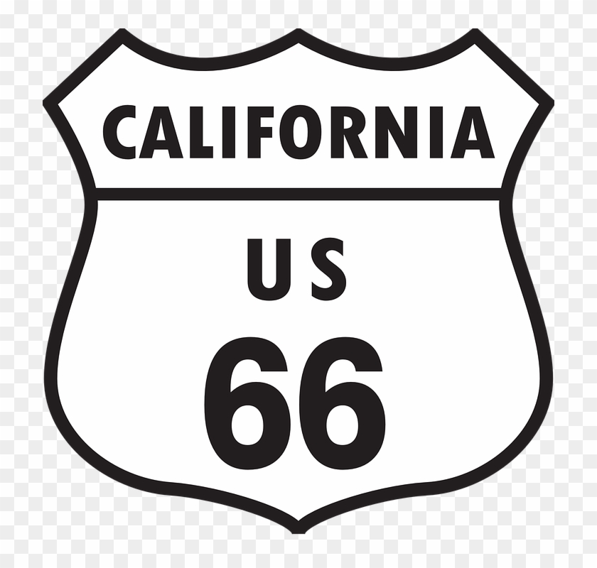 Freeway Clipart Route - Route 66 Sign Vector #252000