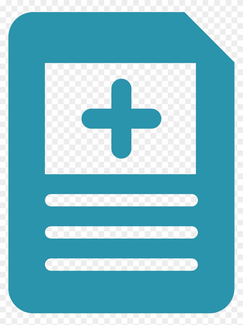 Blue File With Plus Sign Icon - Cross #252172