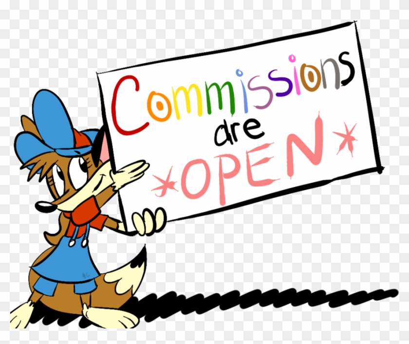 Commission-open Sign By Spongefox - Cartoon - Full Size PNG Clipart ...