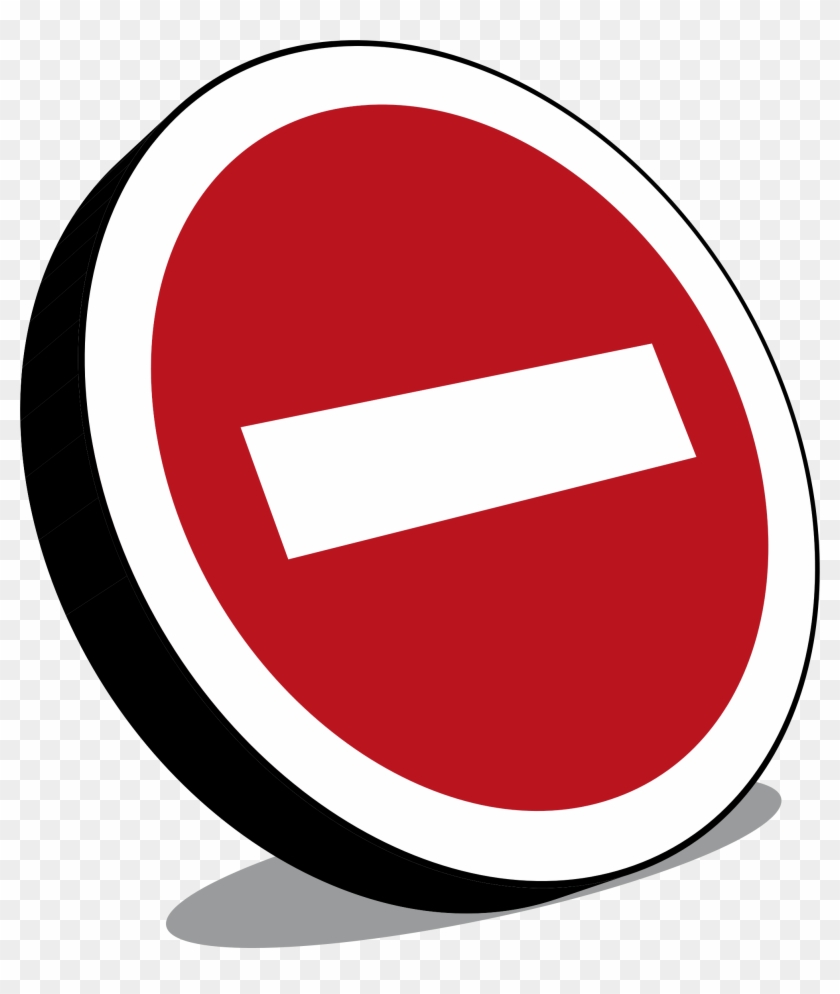 Entry Sign, Panneau Sens Interdit Clipart - Sens Interdit Panneau Png #252338