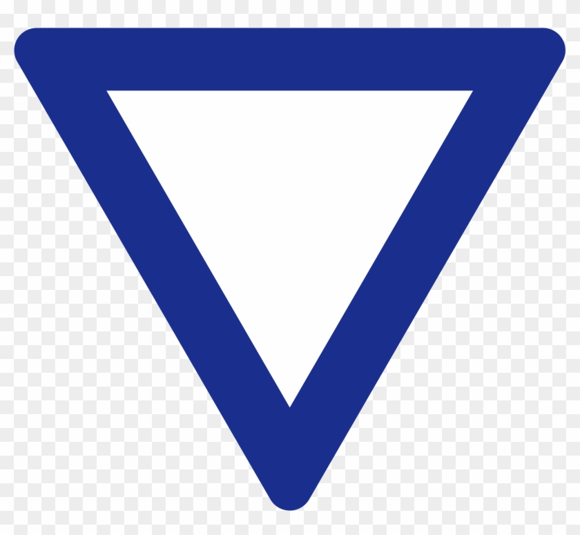 Czechoslovakia 1938 Road Sign - Blue Upside Down Triangle #252453