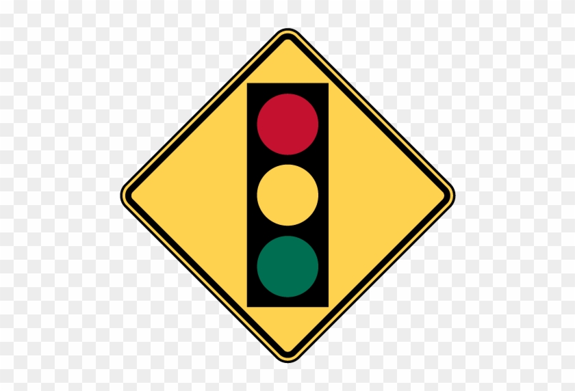 Sign Stop Ahead Ramp 35mph Left Arrow Traffic Light - Señal De Transito Semaforo #252475