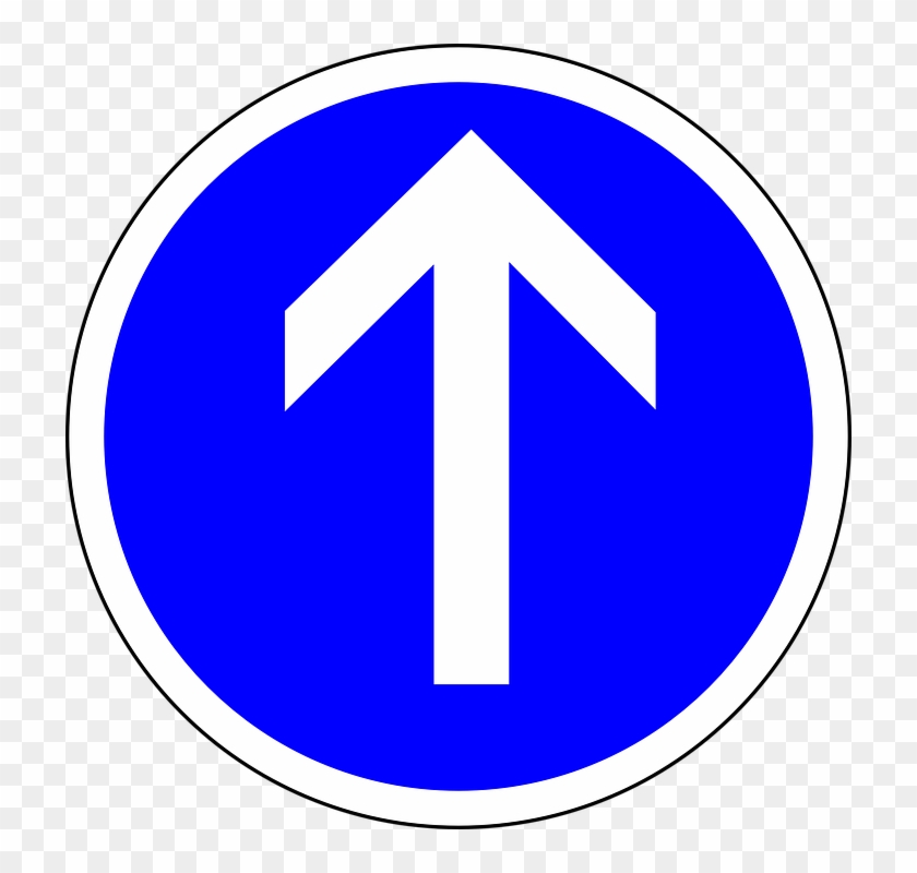 Sign Traffic Sign, Straight Ahead, Straight, Direction, - Straight On Clipart #252628