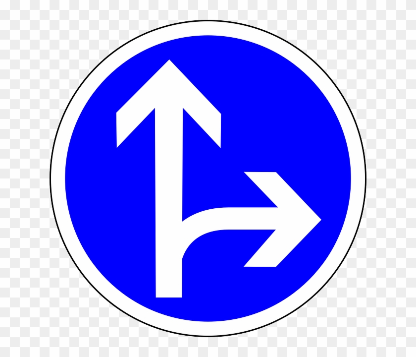 Traffic Sign, Sign, Go Straight Or Right, Straight - Traffic Signs Go Straight #252633