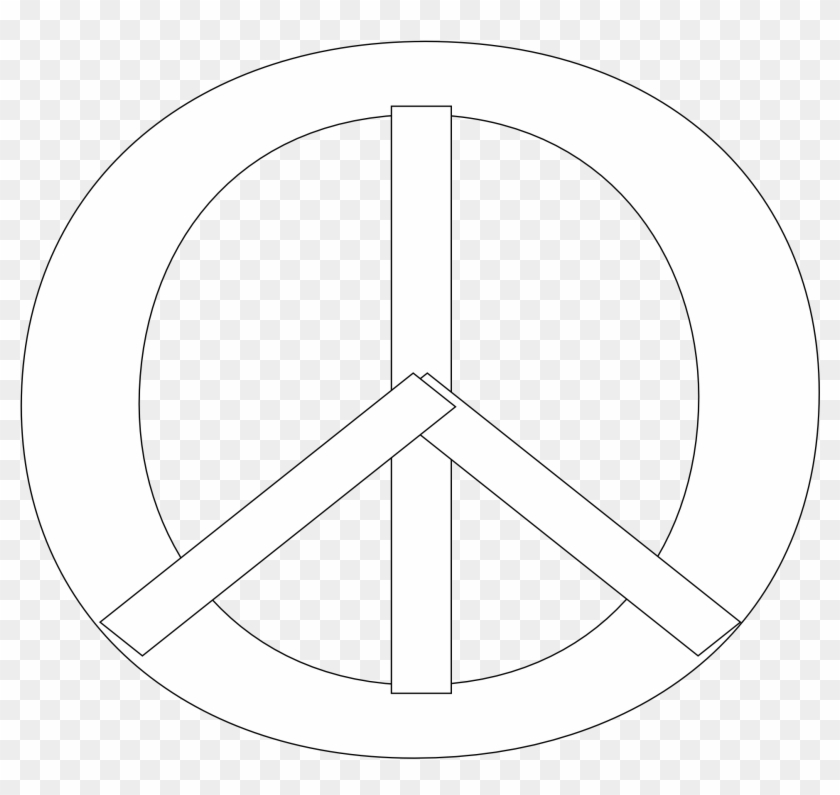 Peace Sign 19 Black White Line Art Christmas Xmas Peace - Icon Hope #252656