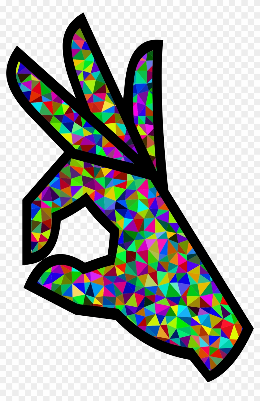 Low Poly Ok Perfect Hand Sign Emoji - Ok Hand Sign Art #252676