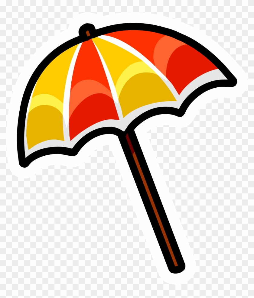 Beach Umbrella Pin - Small Cartoon Beach Umbrella - Free Transparent PNG  Clipart Images Download