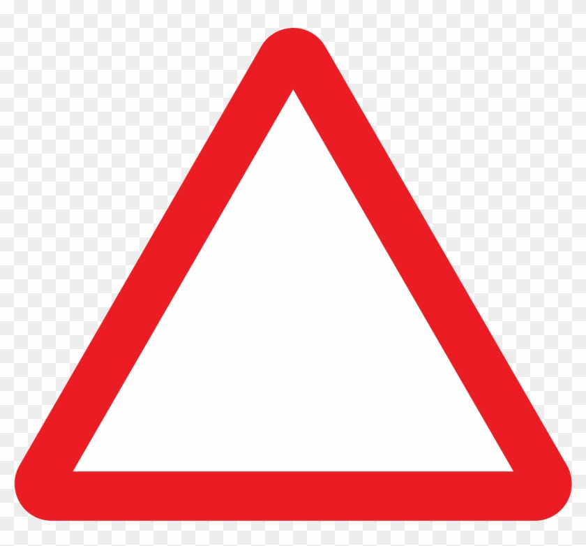 Open - Blank Triangle Road Sign #252749