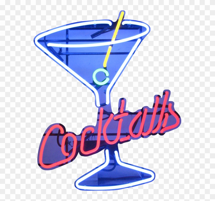 Neon Sign Clipart Transparent - Neon Cocktail Sign Png #253002