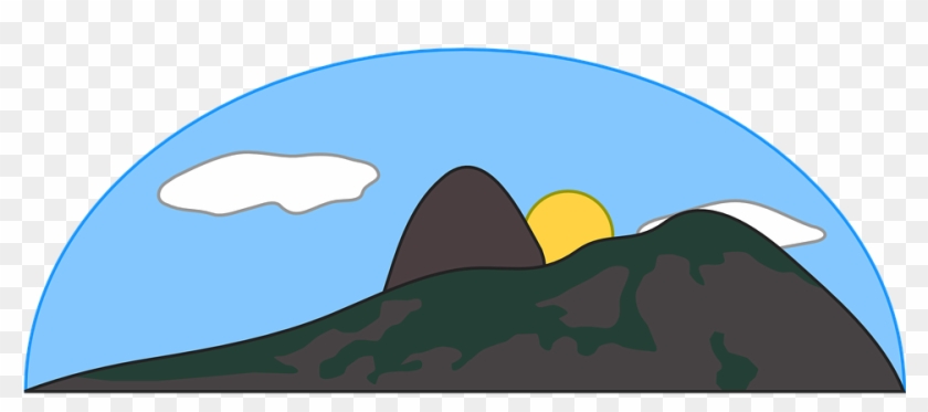 Mountain Sun Sky Clip Art - Mountain And Sea Clipart #253258