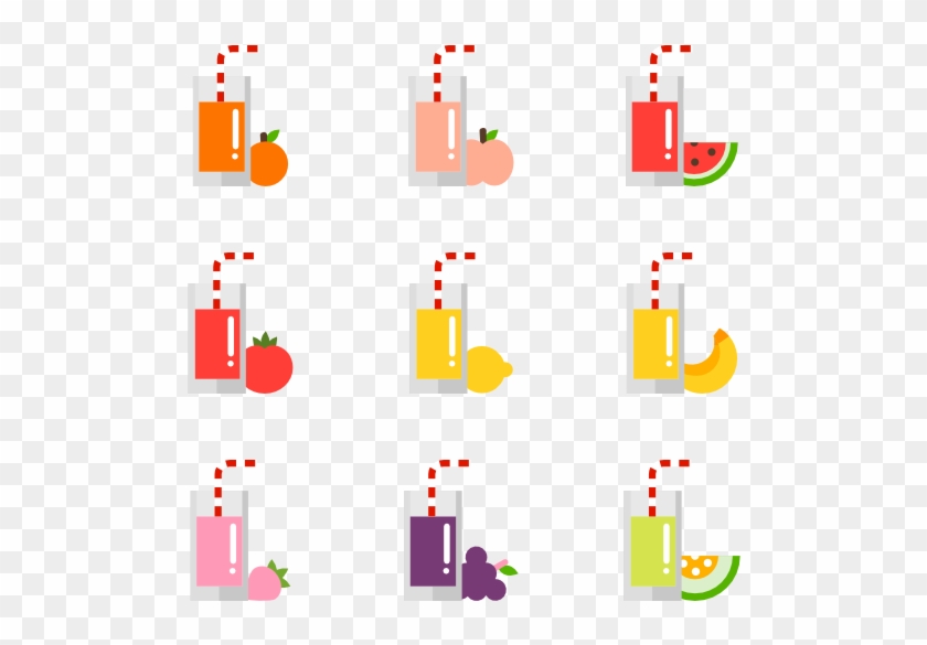 Fruit And Vegetable Juice Collection - Juice Flat Design Png #253366