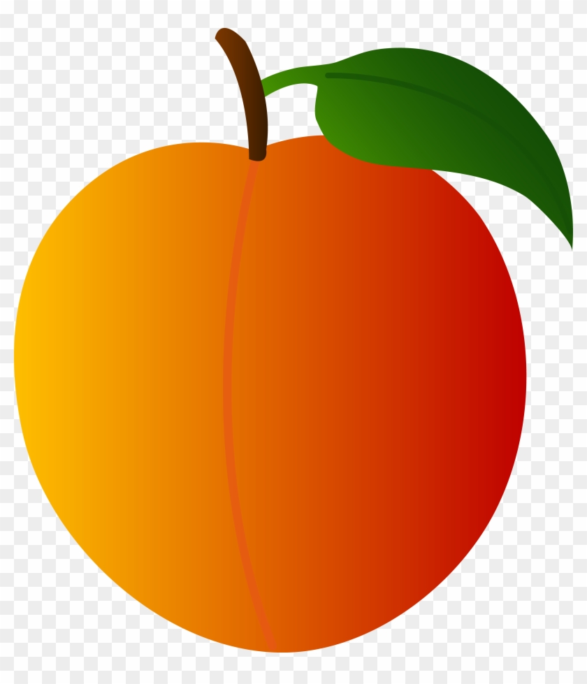 Vector Clipart Fruit Free Peach - Peach Clipart #253382