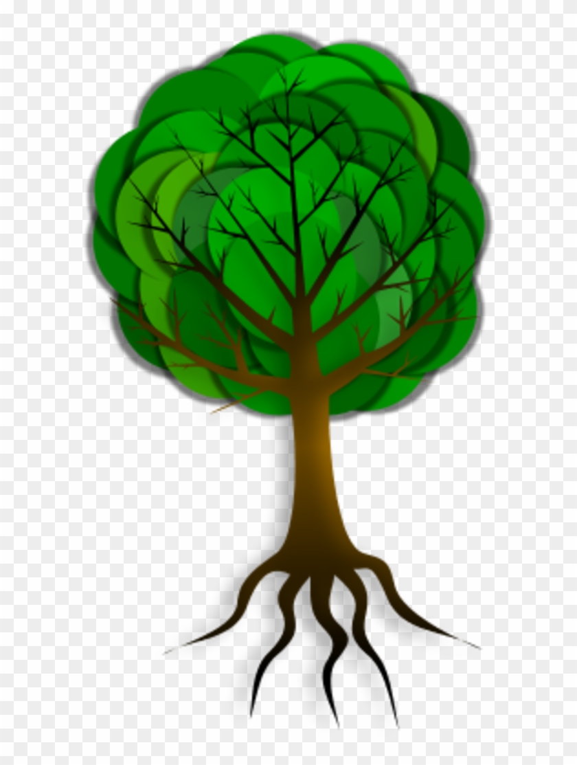 Vector Clip Art - Arbol Con Raices Y Ramas #253470