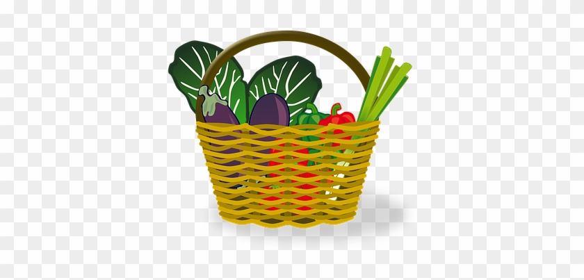 Basket Full Vegetables Food Market Shoppin - Food Basket Clip Art #253477