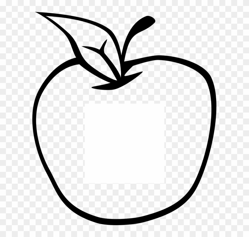Apple, Leaf, Fresh, Fruit, Food, Sweet, Black, White - Apple Picture Black And White #253570