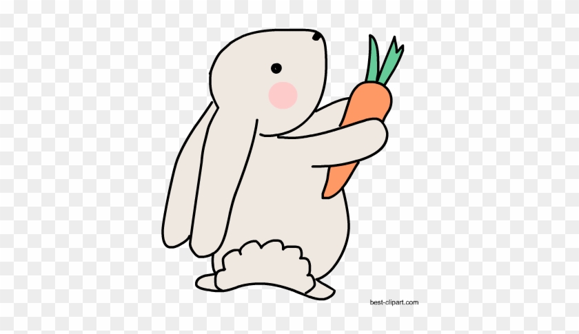 Free Rabbit Holding A Carrot Clip Art - Clip Art #253778