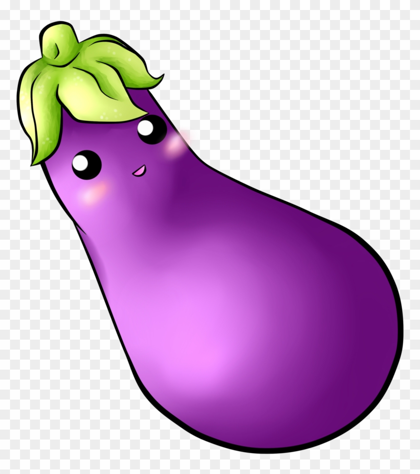 Kawaii Eggplant By Chloeisabunny - Cute Eggplant Png #253791