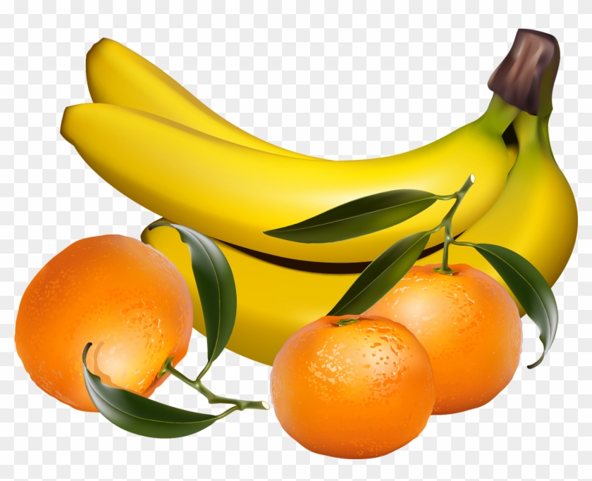 Banana Orange Tangerine Clip Art - Banana Orange Tangerine Clip Art #253919