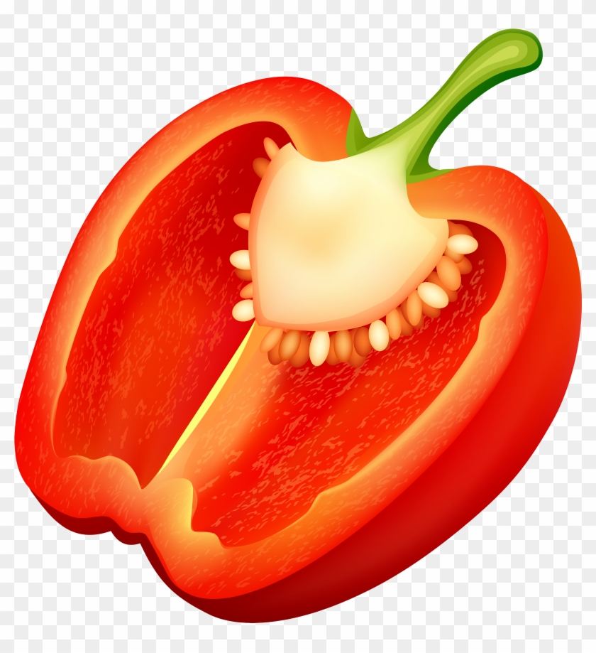 Half Red Pepper Png Clipart - Half Of A Pepper #253882