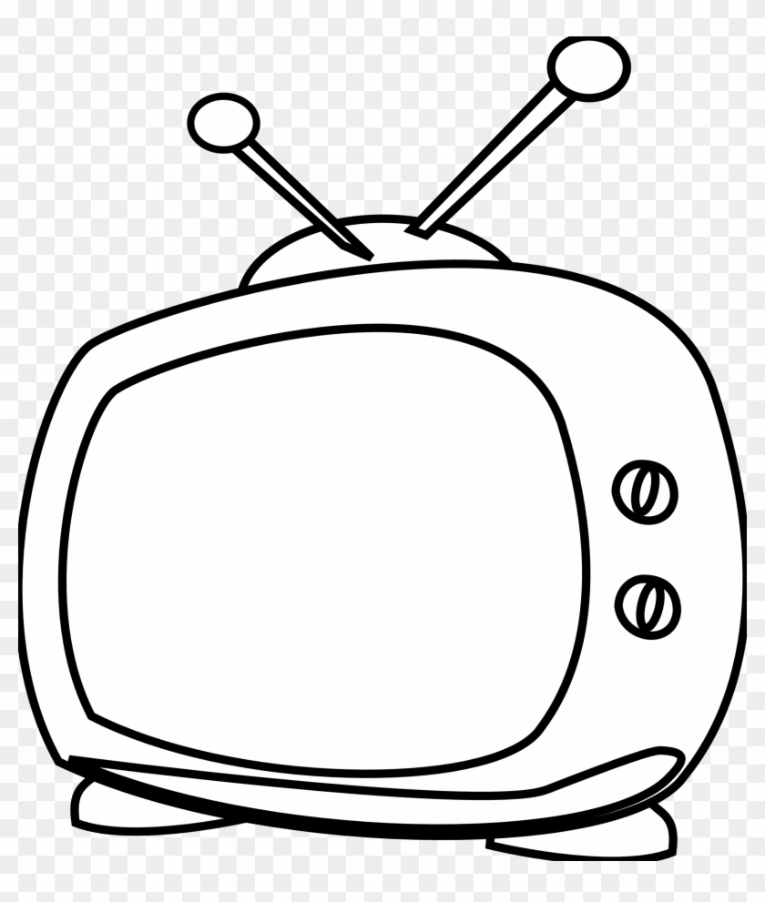 Watching Tv Clipart Black And White Free Clipart - Tv White And Black #253962