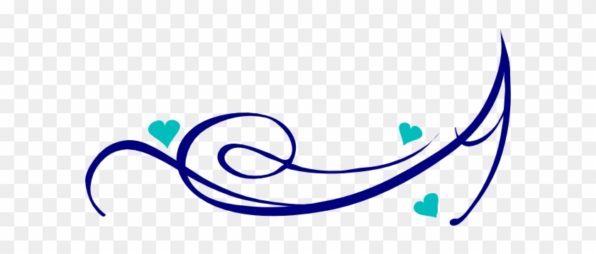Decorative Swirl Turquoise And Navy Clip Art - Turquoise Swirls #253971