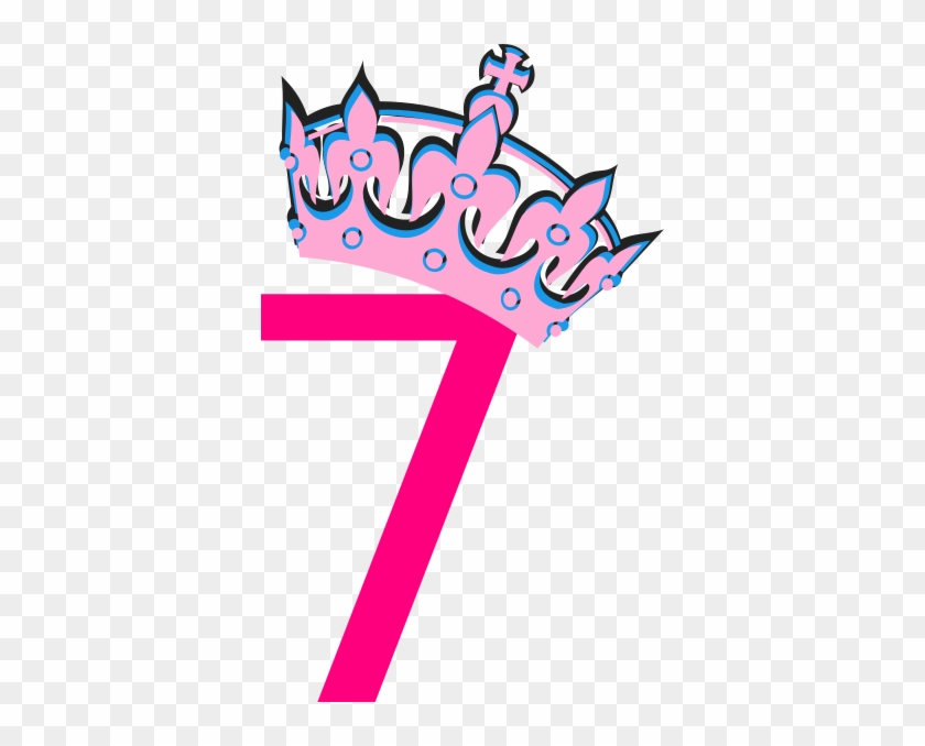 Pink Tilted Tiara And Number 7 Clip Art At Clker - Clip Art #254019