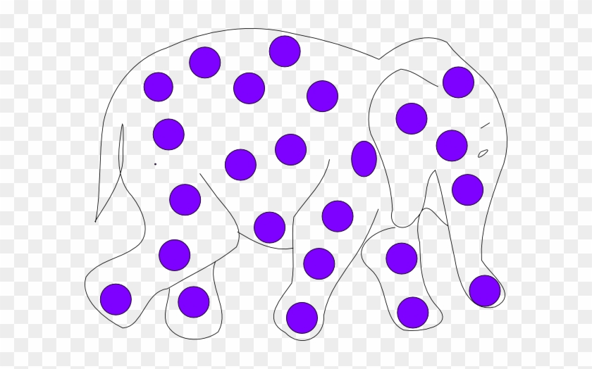 Polkadot Elephants Clip Art - Circle #254099