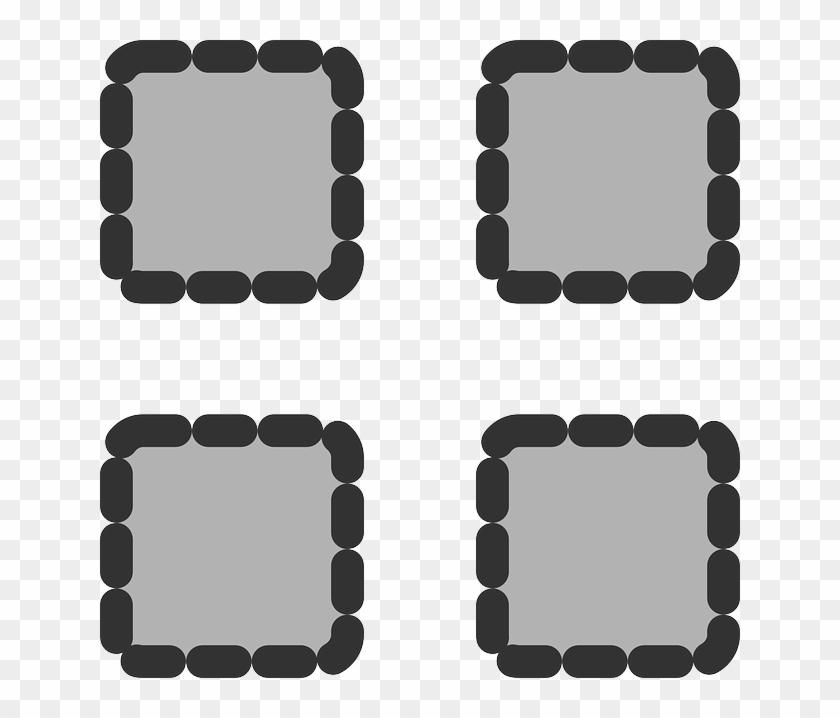 Flat, Square, Grey, Theme, Action, Dotted - Icon #254103