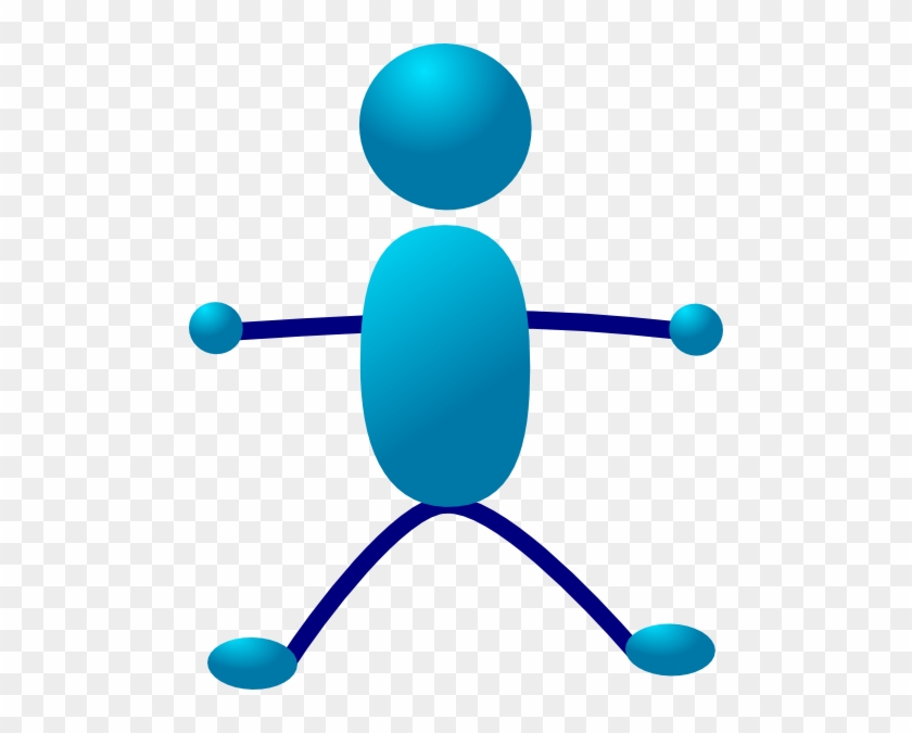 Straight Arm Stickman Clip Art - Blue Clipart Stickman #254124