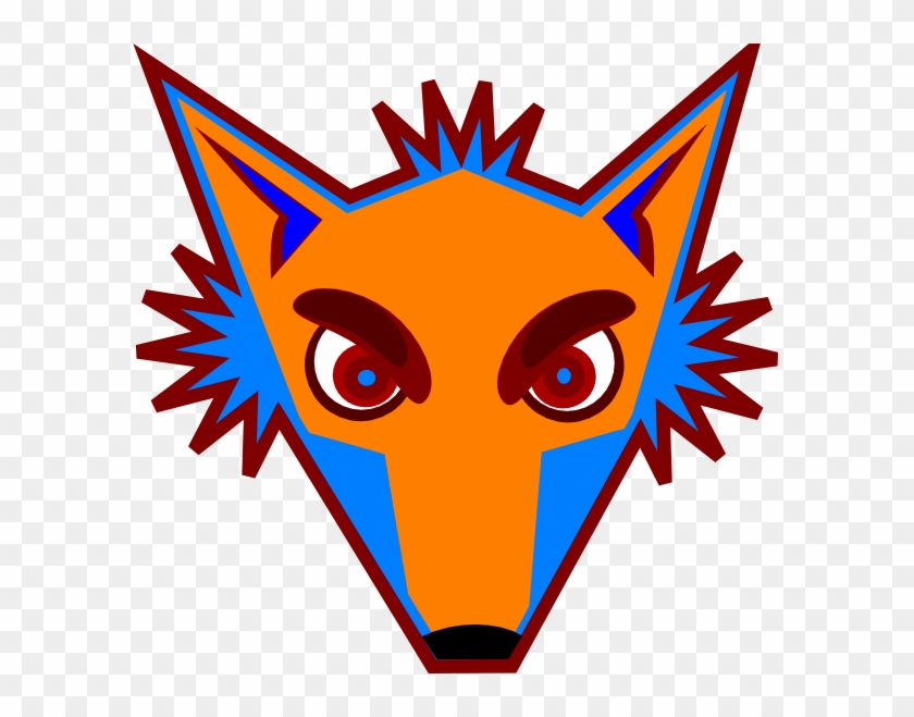Blue Fox Head Clip Art - Orange And Blue Fox #254162
