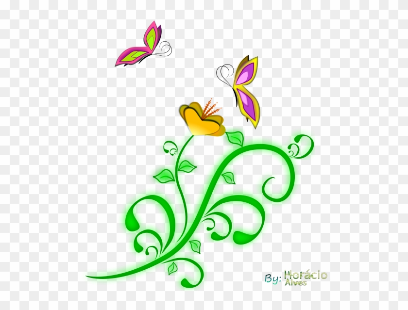 Flowers Free Borboletas - Borboletas Vetor Png #254183