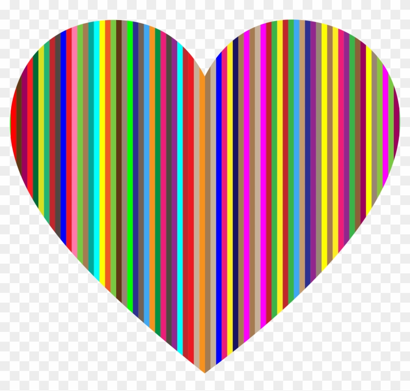 Vertical Striped Heart - Heart Clipart Png Stripes #254201
