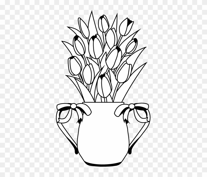 Flower Arrangement Clipart - Outline Images Of Flower Bouquet #254203