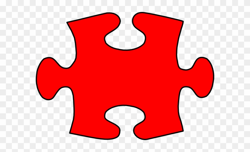 Red Jigsaw Puzzle Piece Large Clip Art - Single Puzzle Piece Png #254209